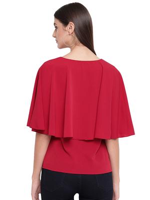 round neck cape sleeved top - 16741939 - Standard Image - 3
