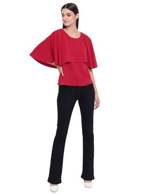 round neck cape sleeved top - 16741939 - Standard Image - 4