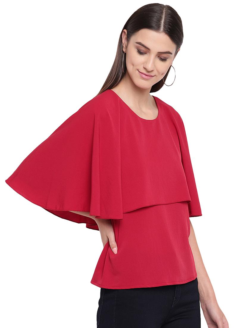 round neck cape sleeved top - 16741939 - Zoom Image - 2