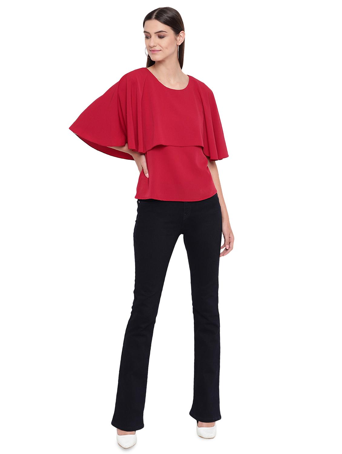 round neck cape sleeved top - 16741939 - Zoom Image - 4