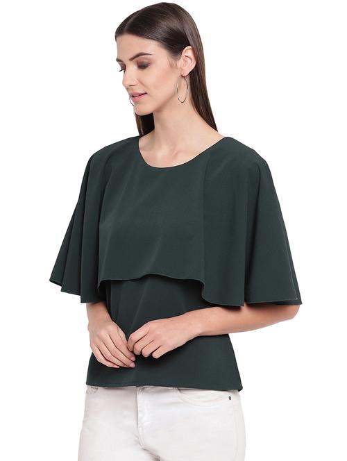 round neck cape sleeved top - 16741941 - Standard Image - 1