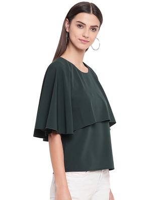 round neck cape sleeved top - 16741941 - Standard Image - 2