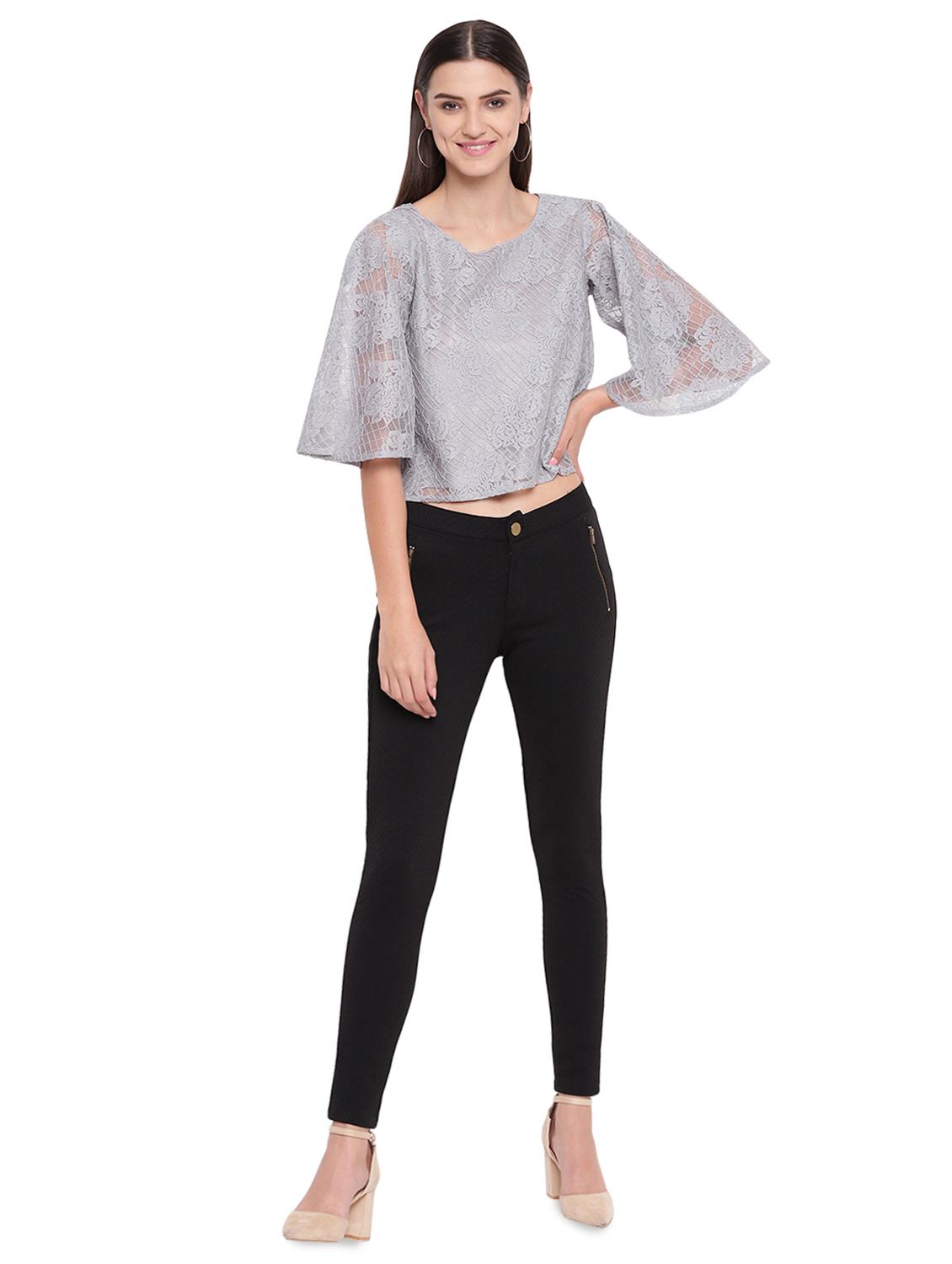 round neck laced top - 16741943 - Zoom Image - 4