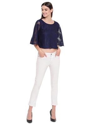 round neck laced top - 16741944 - Standard Image - 4