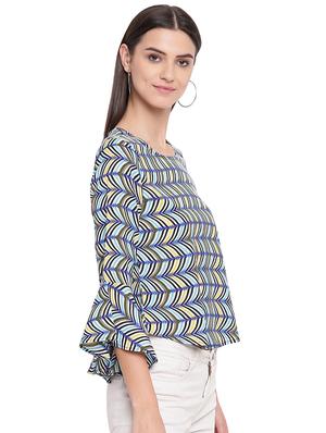 bell sleeved printed top - 16741946 - Standard Image - 2