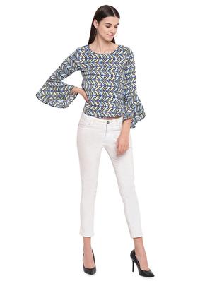 bell sleeved printed top - 16741946 - Standard Image - 4