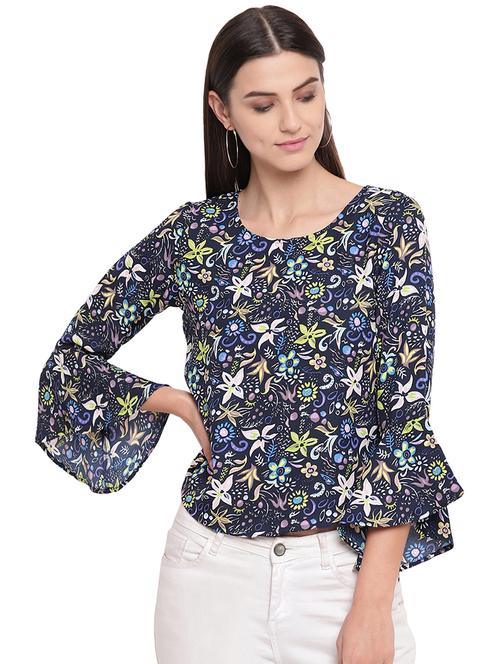 bell sleeved floral top - 16741947 - Standard Image - 1