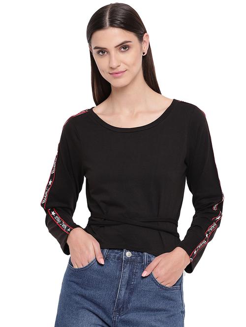 side taped sleeved top - 16741948 - Standard Image - 1