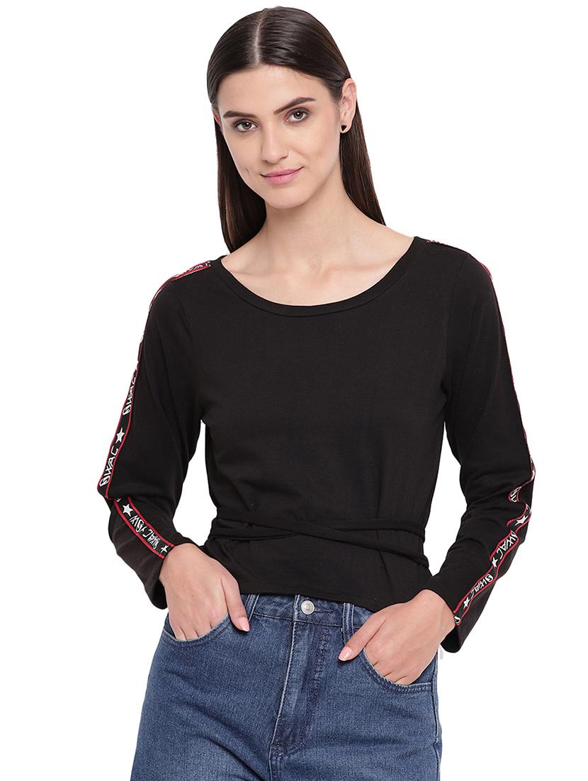 side taped sleeved top - 16741948 - Zoom Image - 1