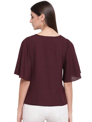 bell sleeved solid top - 16741951 - Standard Image - 3