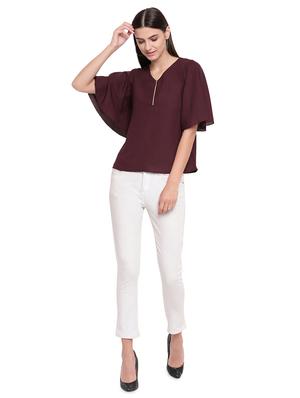 bell sleeved solid top - 16741951 - Standard Image - 4