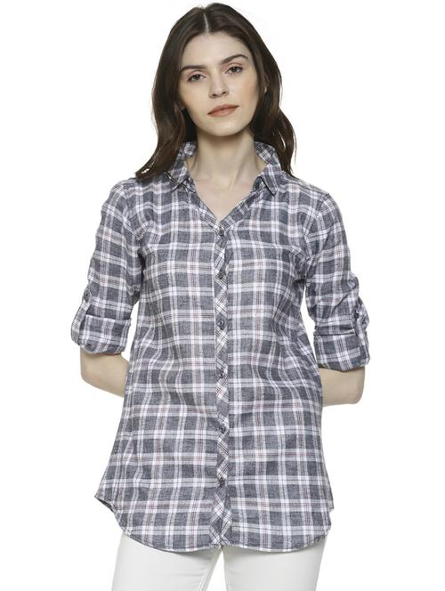 roll up sleeved checkered shirt - 16741966 - Very Small Image - 1