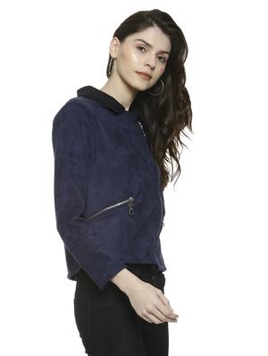 lapel neck zipper detail bomber jacket - 16741974 - Standard Image - 2