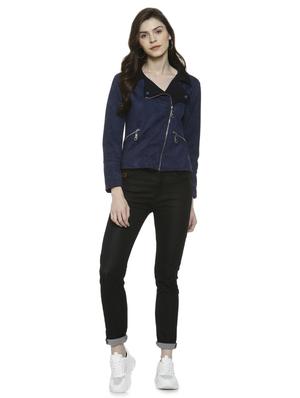 lapel neck zipper detail bomber jacket - 16741974 - Standard Image - 4