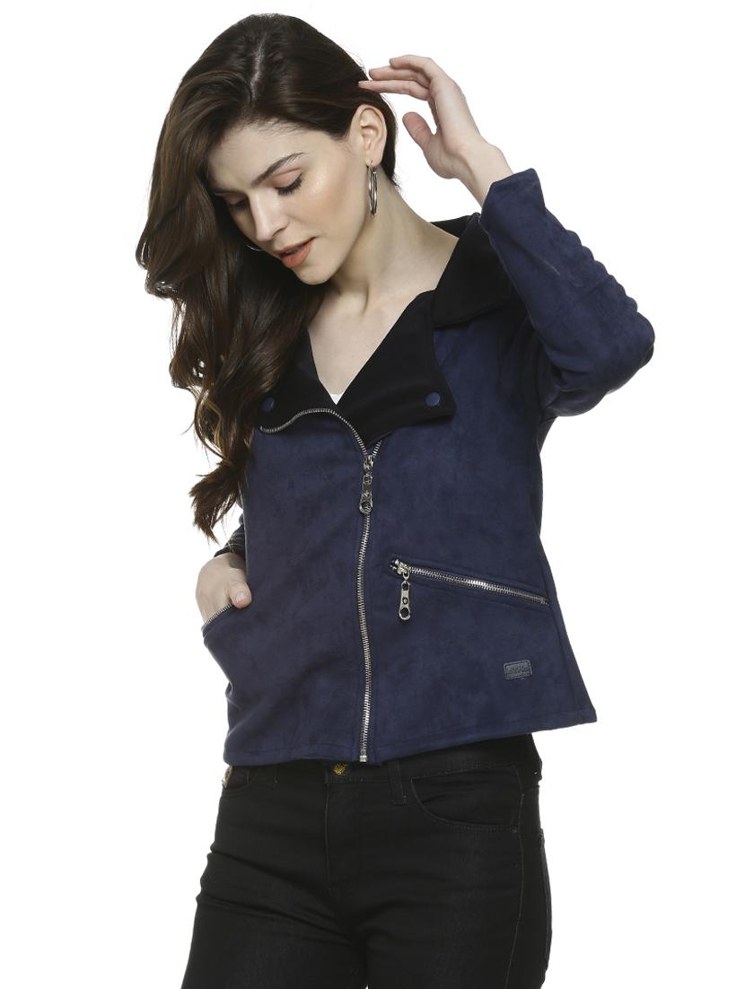lapel neck zipper detail bomber jacket - 16741974 - Zoom Image - 1