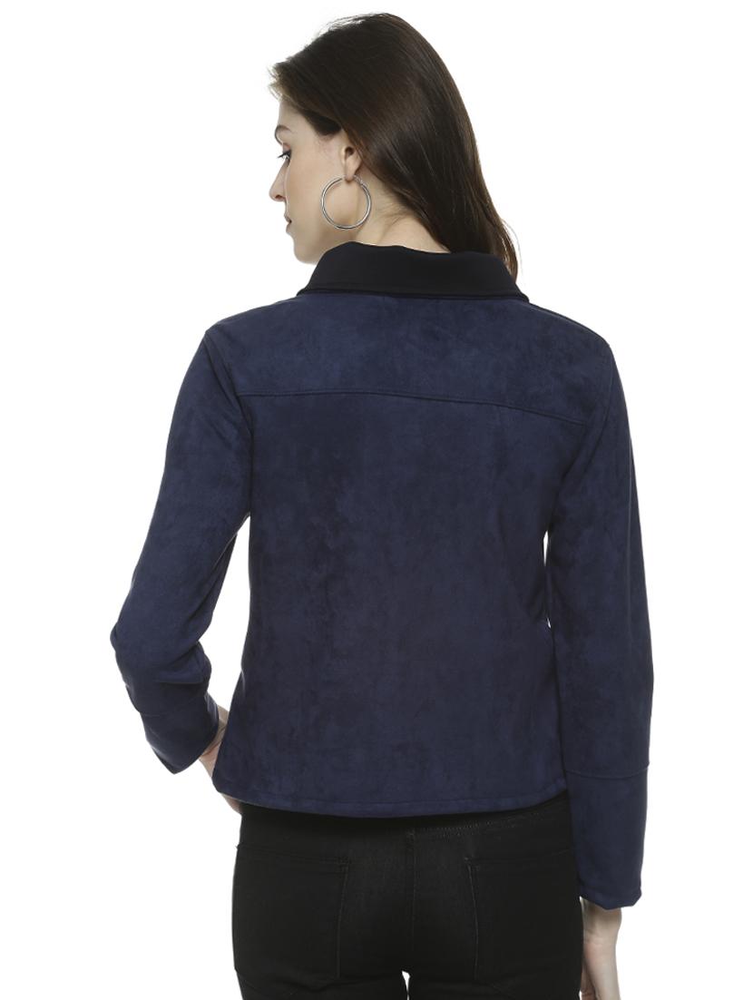 lapel neck zipper detail bomber jacket - 16741974 - Zoom Image - 3