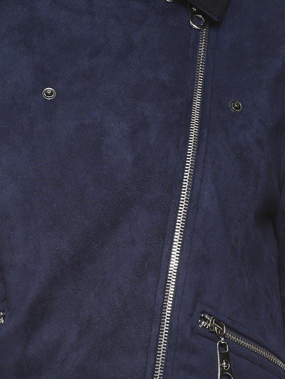lapel neck zipper detail bomber jacket - 16741974 - Zoom Image - 5