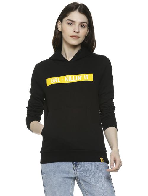 long sleeved quirky print hooded sweatshirt - 16741999 - Standard Image - 1