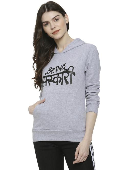 long sleeved quirky print hooded sweatshirt - 16742002 - Standard Image - 1