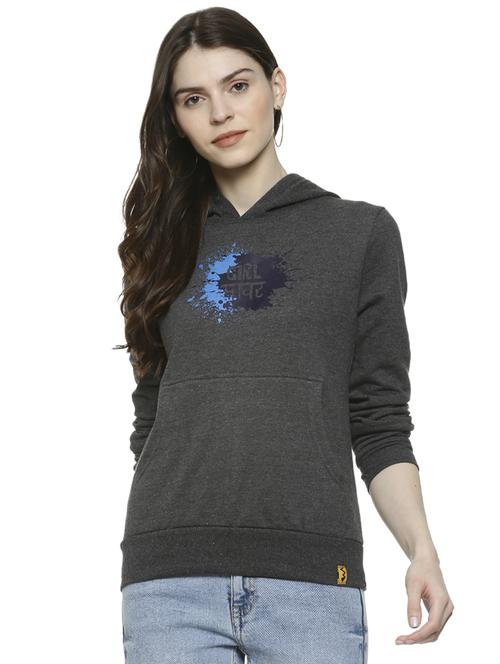 long sleeved quirky print hooded sweatshirt - 16742011 - Standard Image - 1