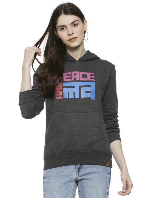 long sleeved quirky print hooded sweatshirt - 16742012 - Standard Image - 1