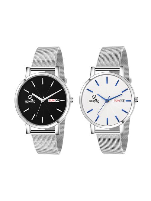 quixotic white & black day-date functioning womens combo - 16742045 - Standard Image - 1