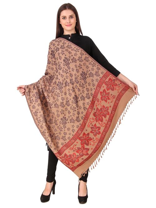 floral woolen shawl - 16742055 - Standard Image - 1
