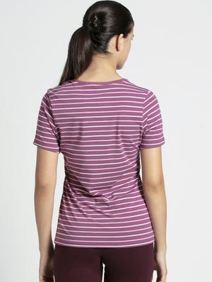 v neck striped tee - 16742222 - Standard Image - 3
