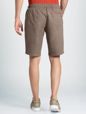 brown solid bermuda shorts - 16742807 - Standard Image - 3