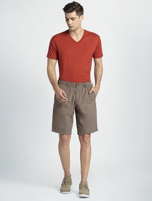 brown solid bermuda shorts - 16742807 - Standard Image - 4