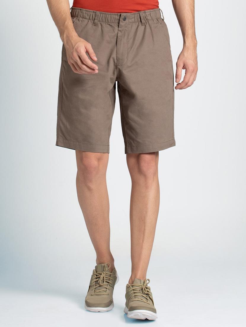 brown solid bermuda shorts - 16742807 - Zoom Image - 1