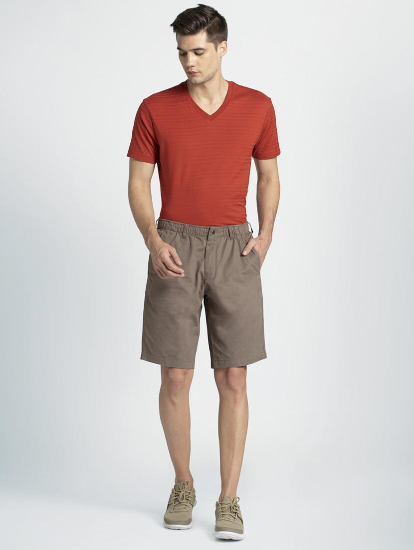 brown solid bermuda shorts - 16742807 - Zoom Image - 4