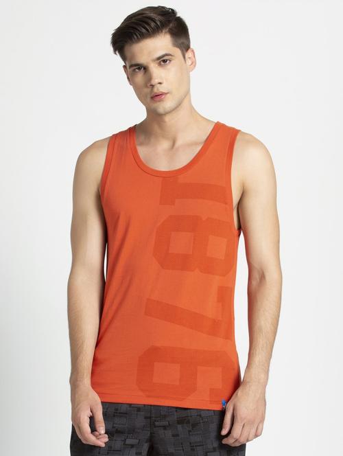 orange printed vest - 16742904 - Standard Image - 1