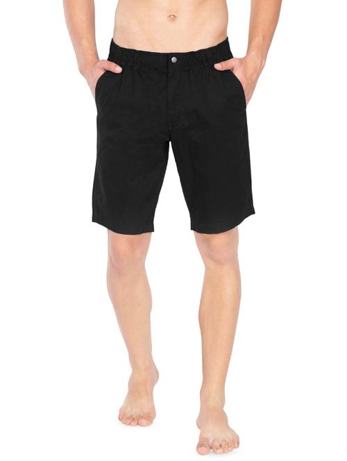 black solid bermuda shorts - 16742963 - Standard Image - 1