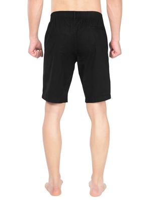 black solid bermuda shorts - 16742963 - Standard Image - 3