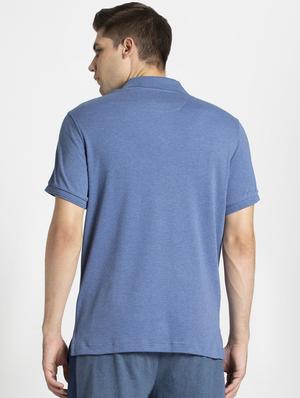 blue solid polo t-shirt - 16743018 - Standard Image - 3