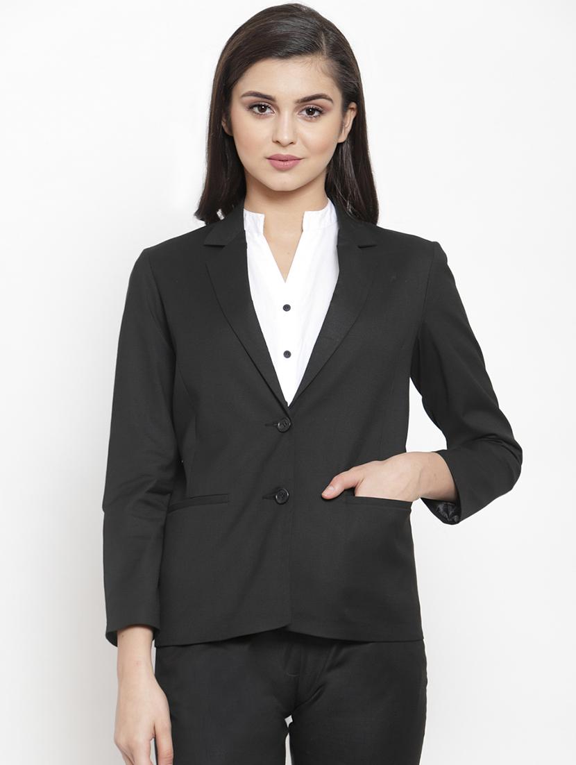 lapel neck solid blazer - 16743183 - Zoom Image - 1