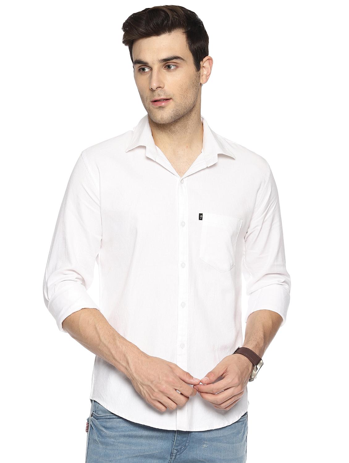white solid casual shirt - 16743342 - Zoom Image - 1