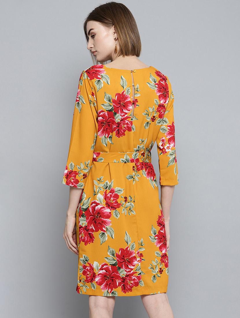 tie front floral a-line dress - 16743431 - Zoom Image - 3