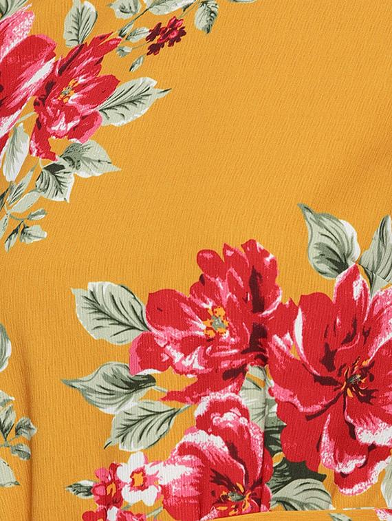 tie front floral a-line dress - 16743431 - Zoom Image - 5
