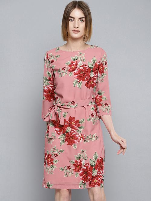 tie front floral a-line dress - 16743432 - Standard Image - 1