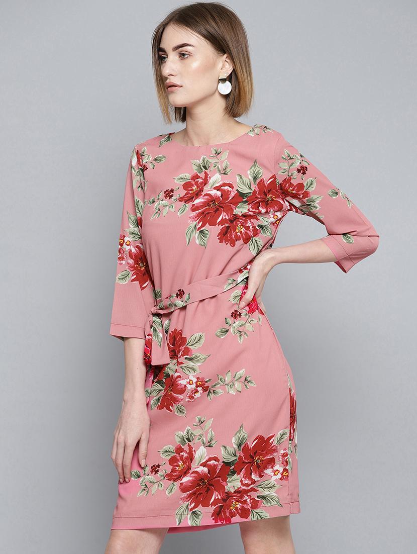 tie front floral a-line dress - 16743432 - Zoom Image - 2