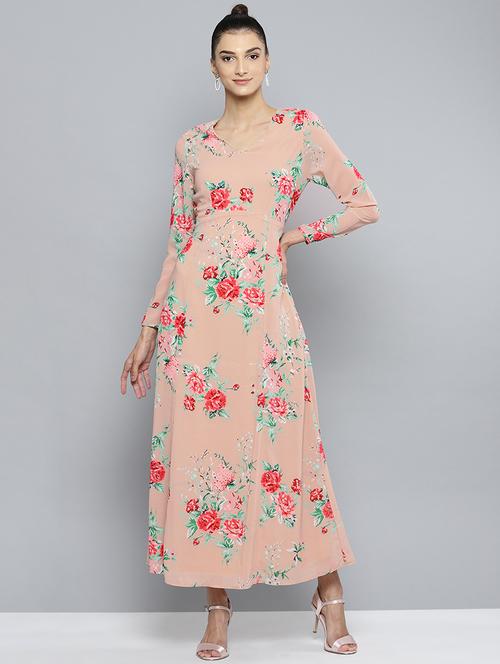 long sleeved floral maxi dress - 16743442 - Standard Image - 1