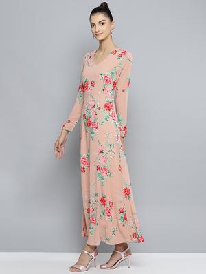 long sleeved floral maxi dress - 16743442 - Standard Image - 2