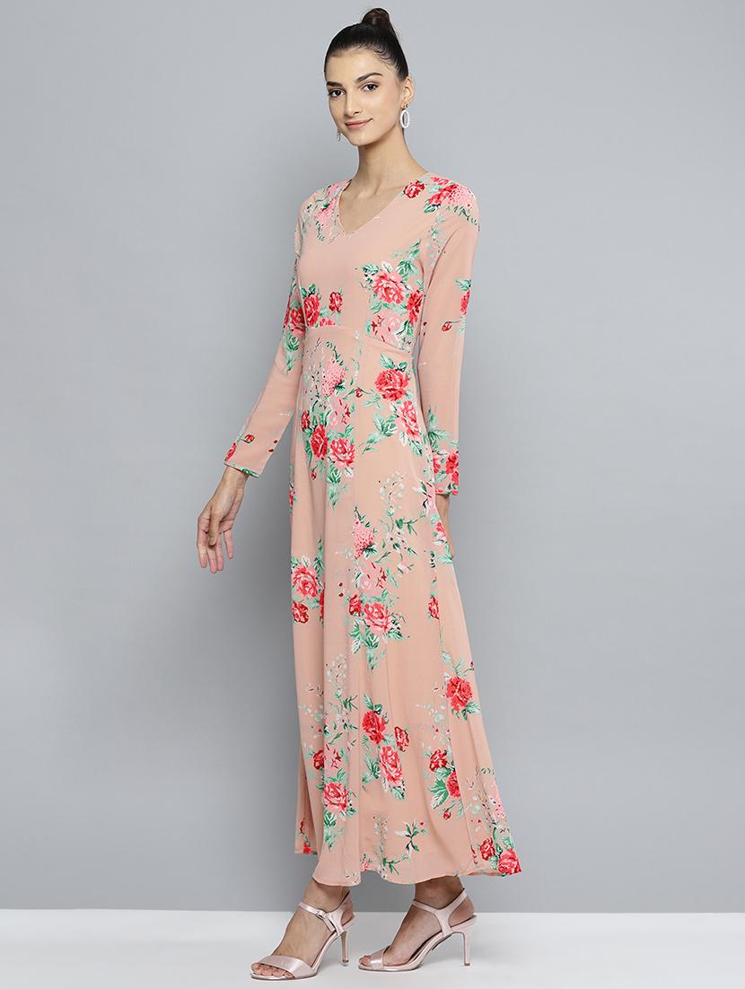 long sleeved floral maxi dress - 16743442 - Zoom Image - 2