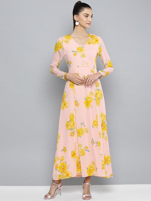 long sleeved floral maxi dress - 16743446 - Standard Image - 1