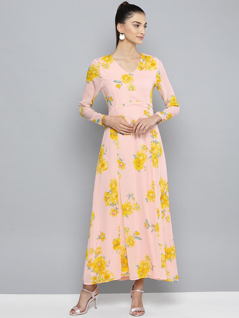 long sleeved floral maxi dress - 16743446 - Zoom Image - 1