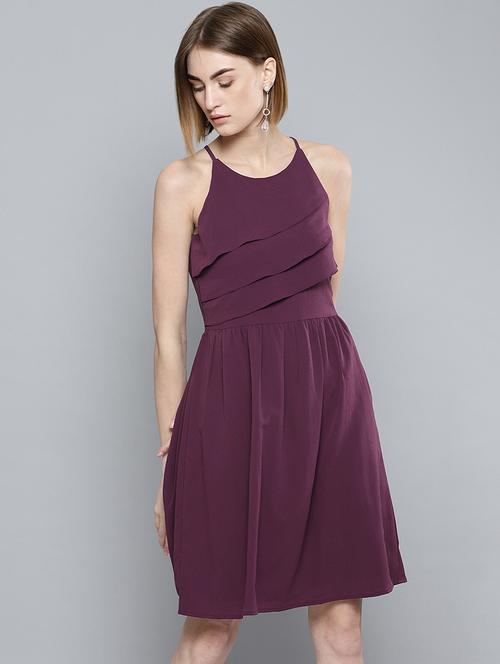 cami neck ruffle detail a-line dress - 16743448 - Standard Image - 1