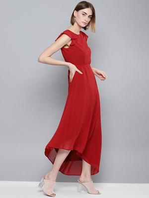 round neck flared maxi dress - 16743456 - Standard Image - 2