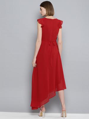round neck flared maxi dress - 16743456 - Standard Image - 3